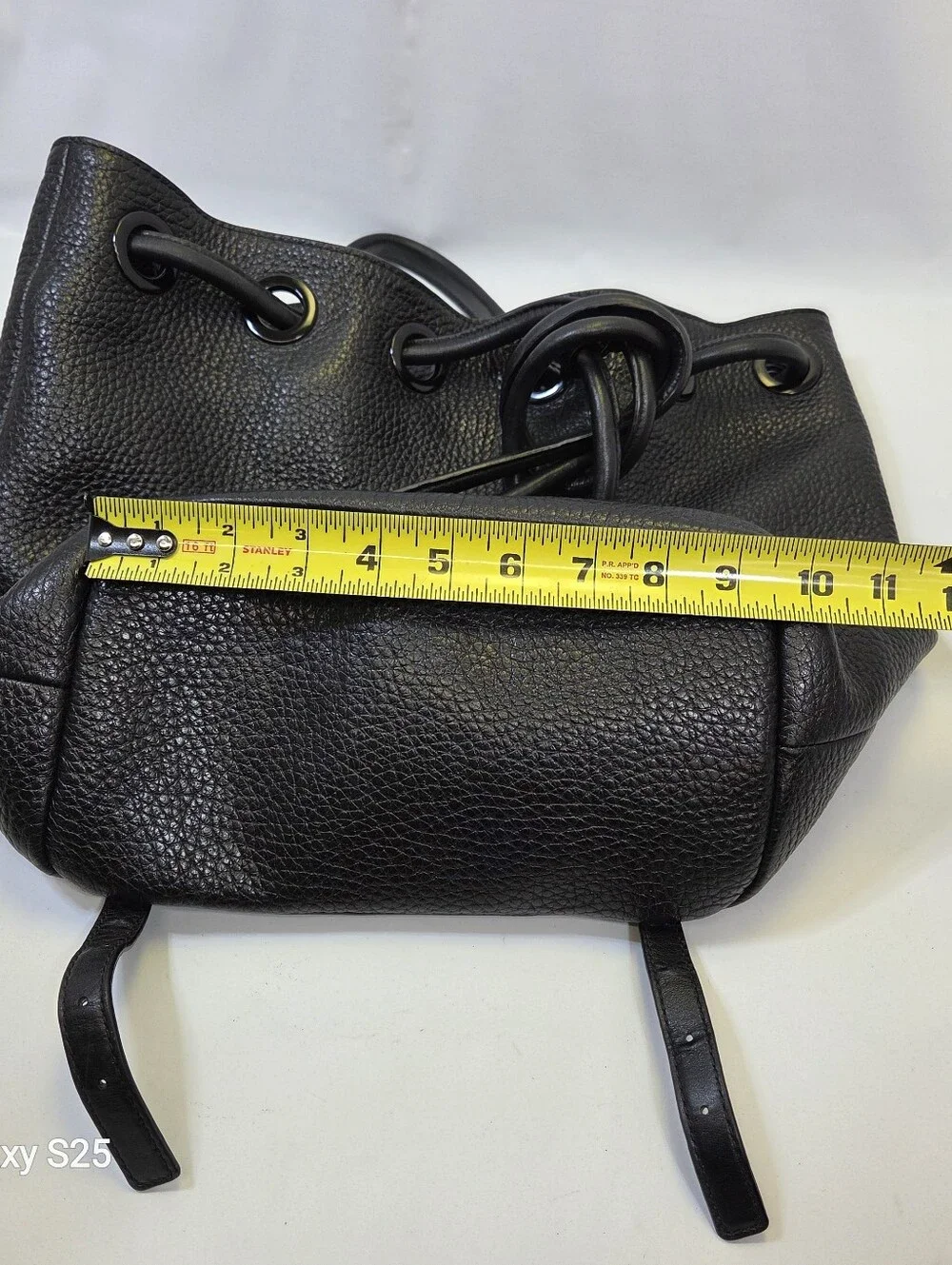 Michael Kors Black Pebbled Leather Drawstring Backpack Quiet Luxury Large